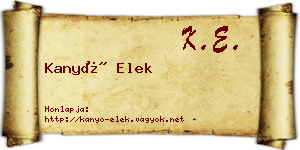 Kanyó Elek névjegykártya