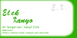 elek kanyo business card