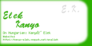 elek kanyo business card